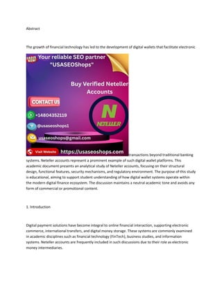 Expert Insights on Buying Verified Neteller Accounts This Year | PDF
