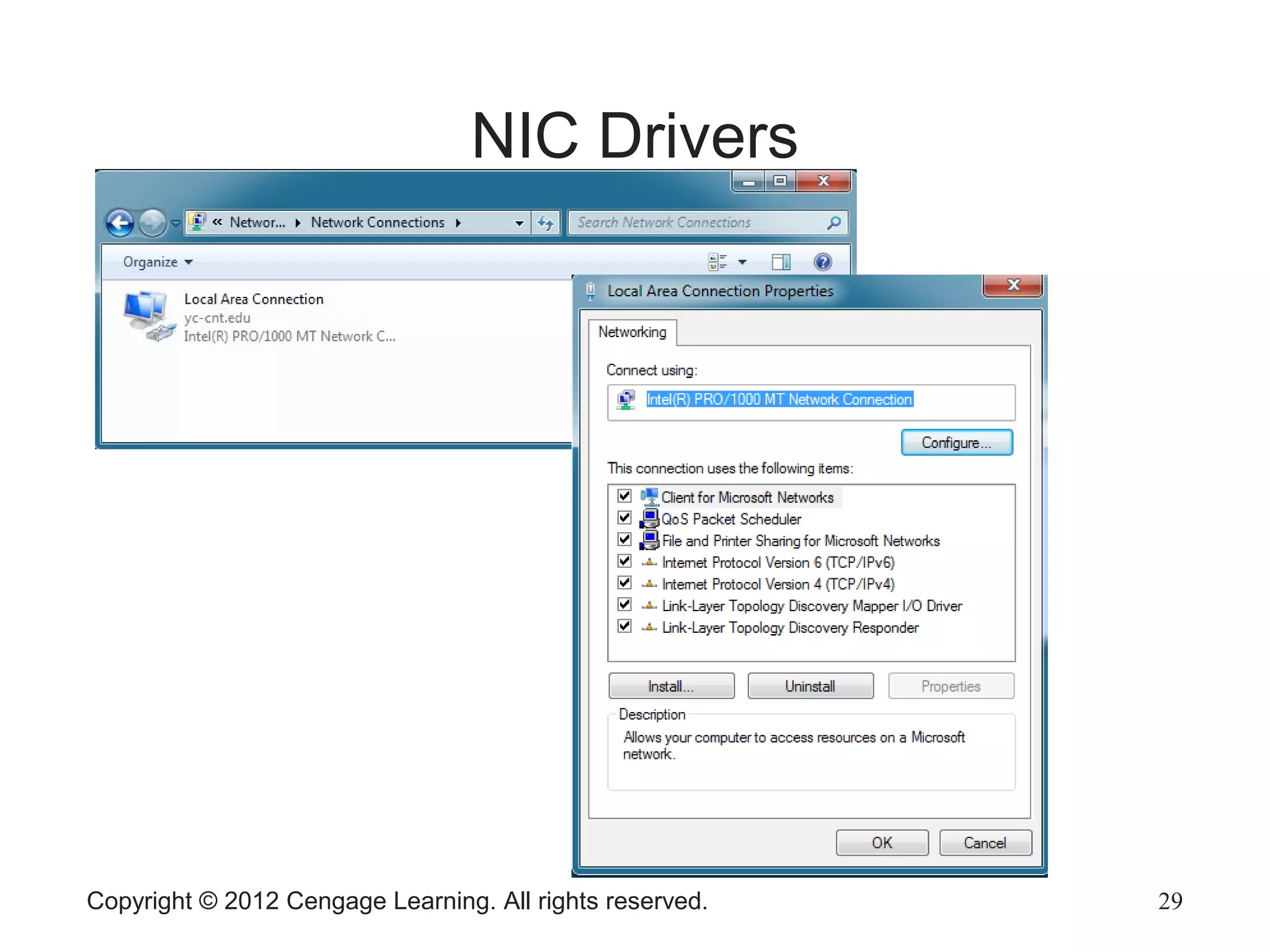 NIC Drivers
Copyright © 2012 Cengage Learning. All rights reserved. 29
 