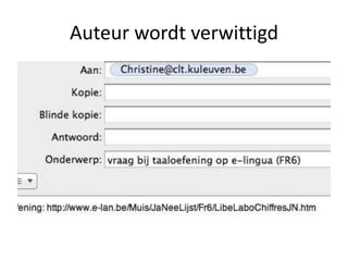 Auteur wordt verwittigd
 