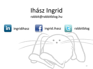 Ihász Ingrid
rabbit@rabbitblog.hu
rabbitblogingridihasz ingrid.ihasz
32
 