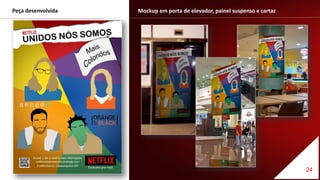 24
Mockup em porta de elevador, painel suspenso e cartazPeça desenvolvida
 