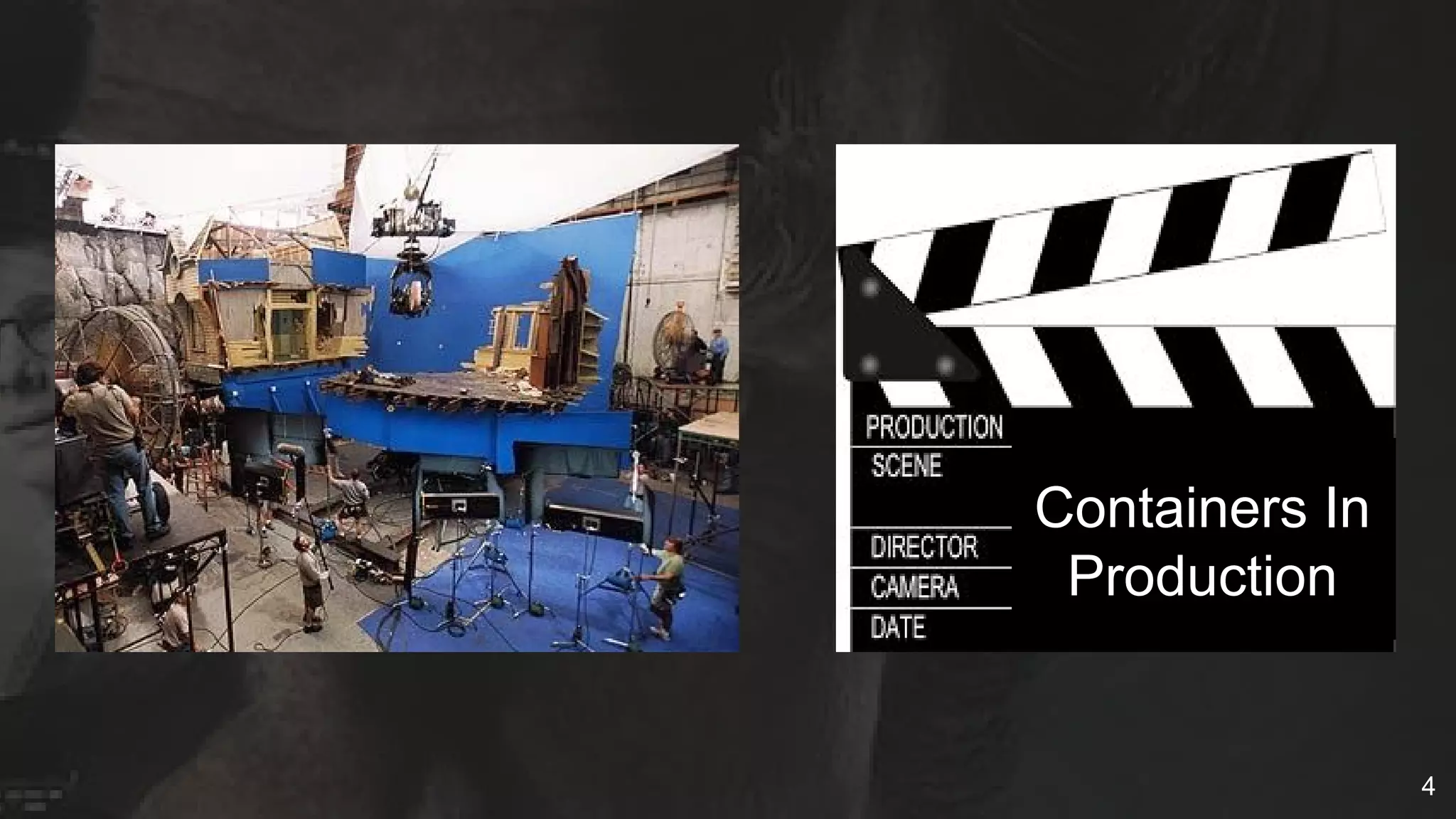 Containers In
Production
4
 