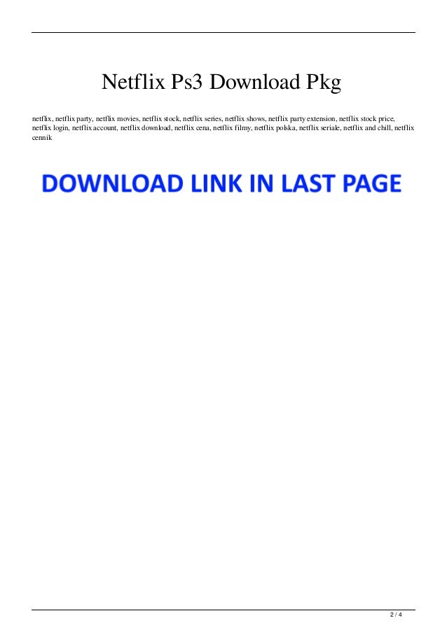 Netflix Ps3 Download Pkg