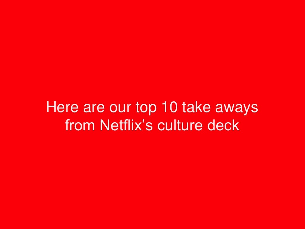 it s up to you the netflix culture deck pdf