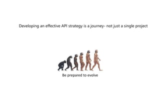 Be prepared to evolve
Developing an effective API strategy is a journey- not just a single project
 
