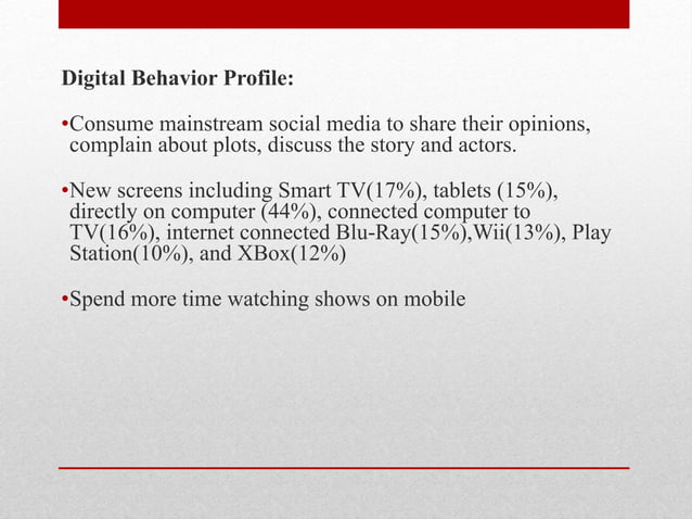 Netflix Consumer Profile Netflix Consumer Profile