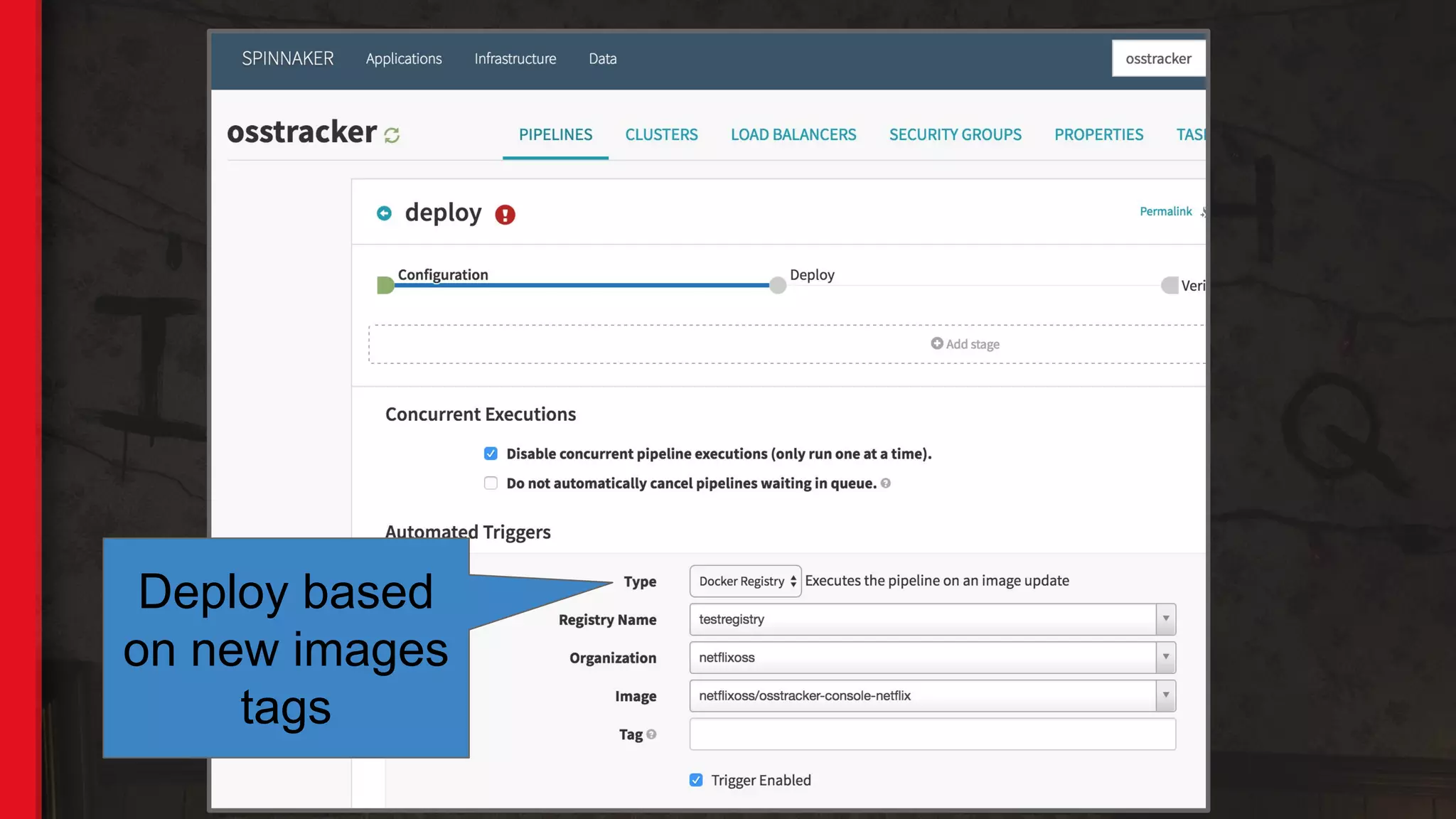Deploy based
on new images
tags
 