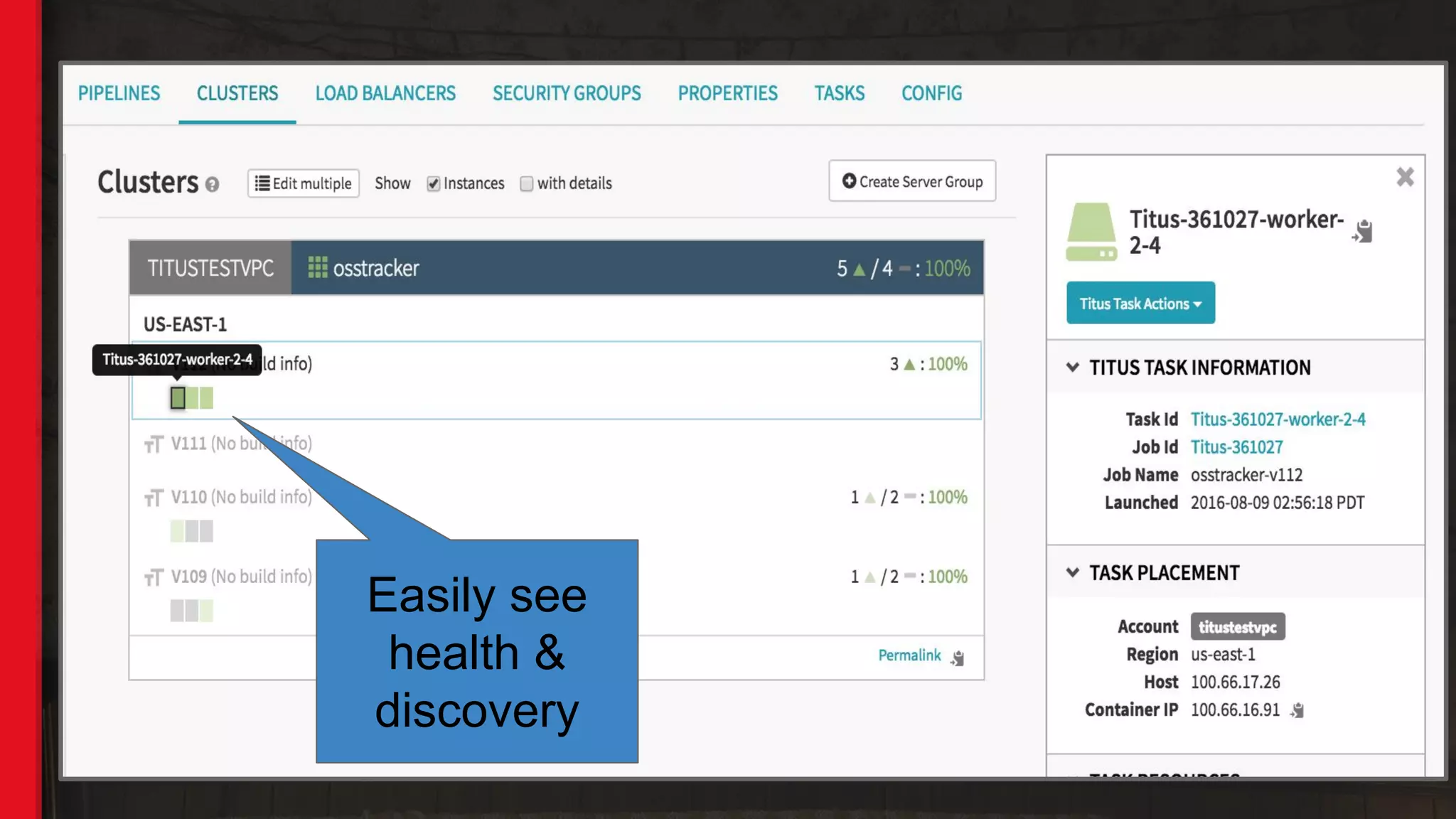 Easily see
health &
discovery
 