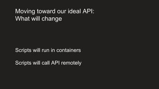 Why containers?
Process isolation
Fast startup
Consistent developer
experience across
environments
 