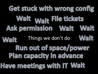 Things we don’t do
 