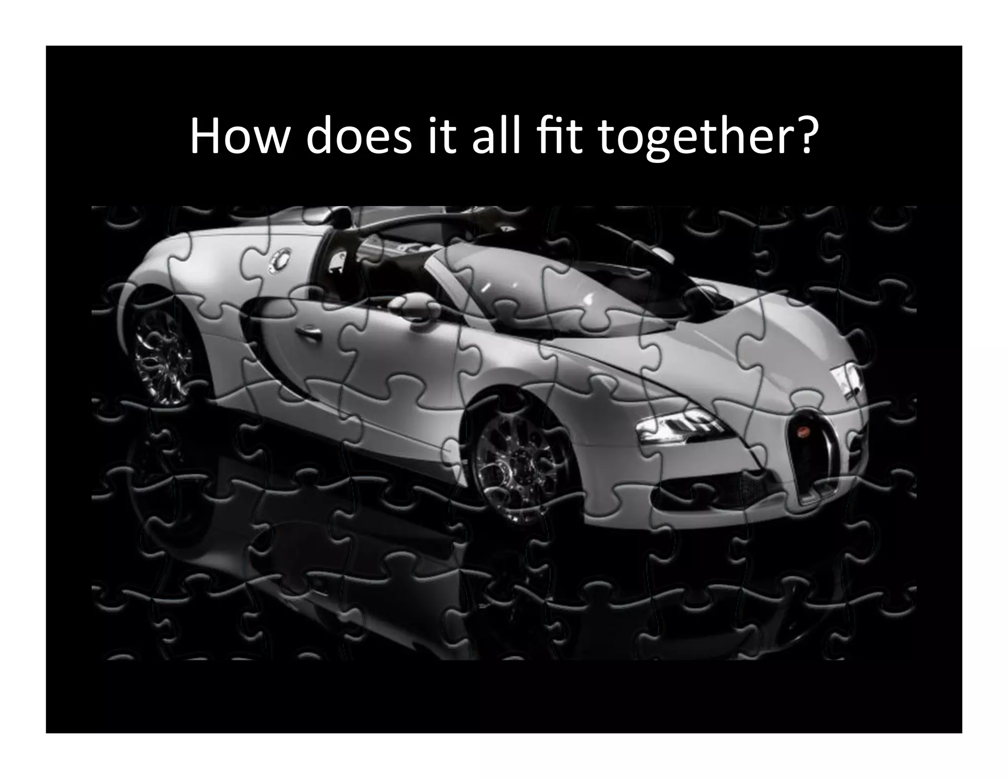 How	
  does	
  it	
  all	
  ﬁt	
  together?	
  
 