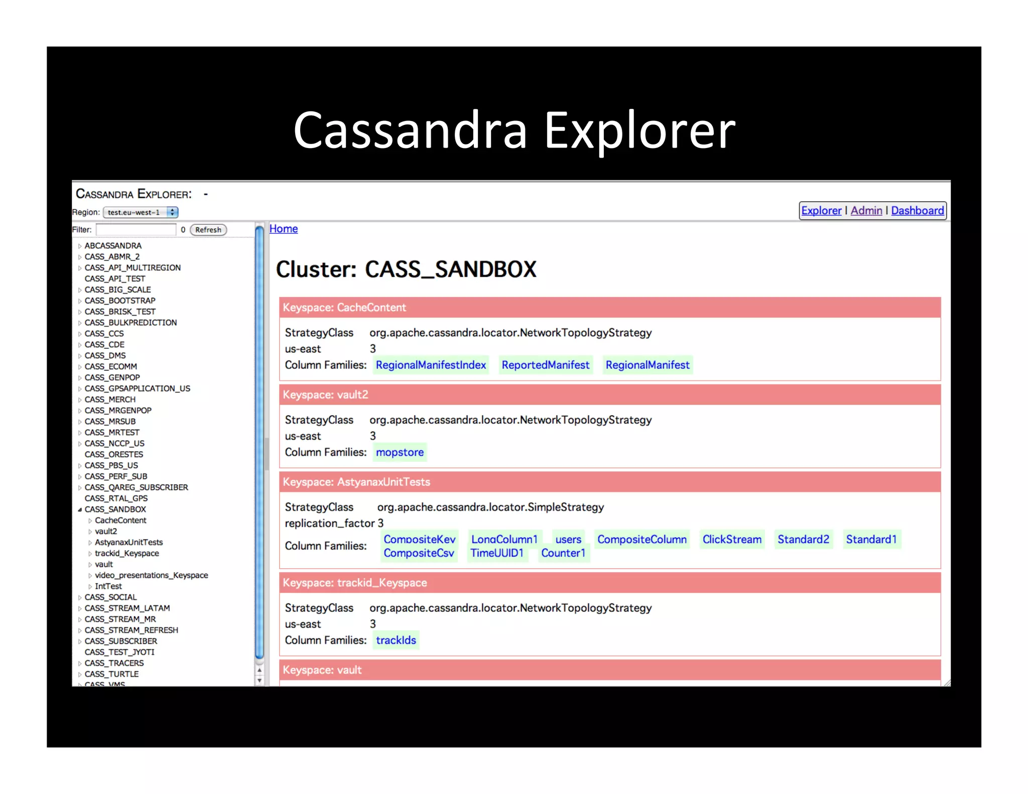 Cassandra	
  Explorer	
  
 