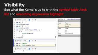 Visibility
See what the Kernel's up to with the symbol table, task
list and executing expression highlight.
 