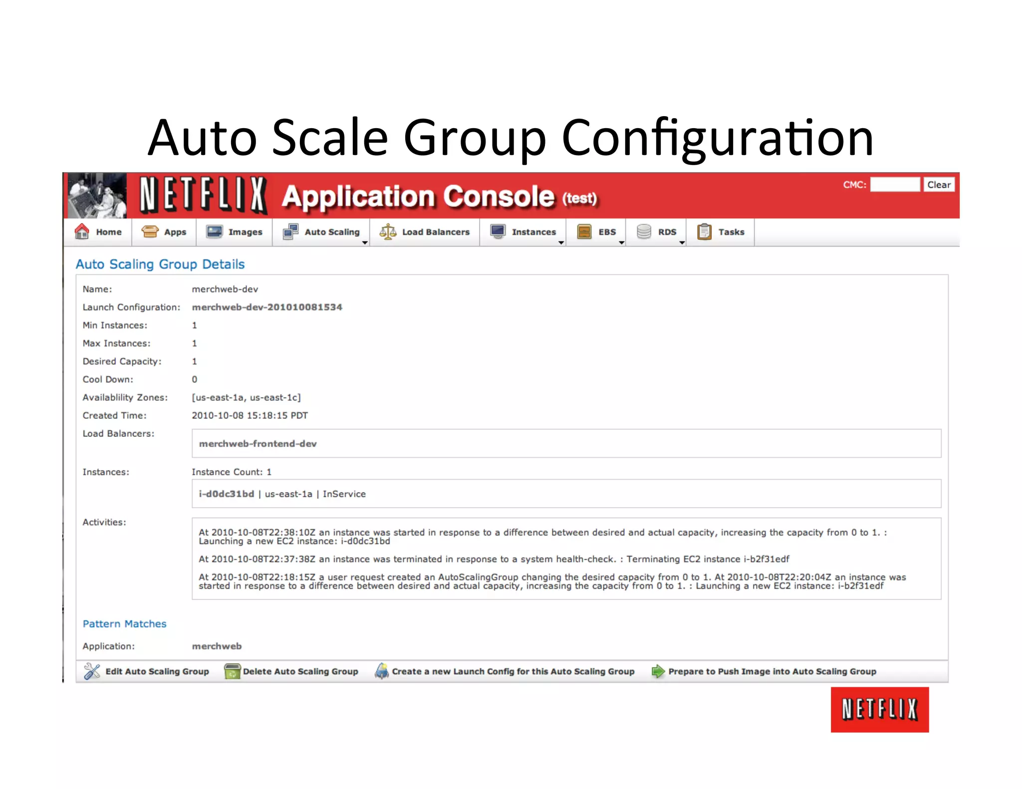 Auto	
  Scale	
  Group	
  ConﬁguraJon	
  
 
