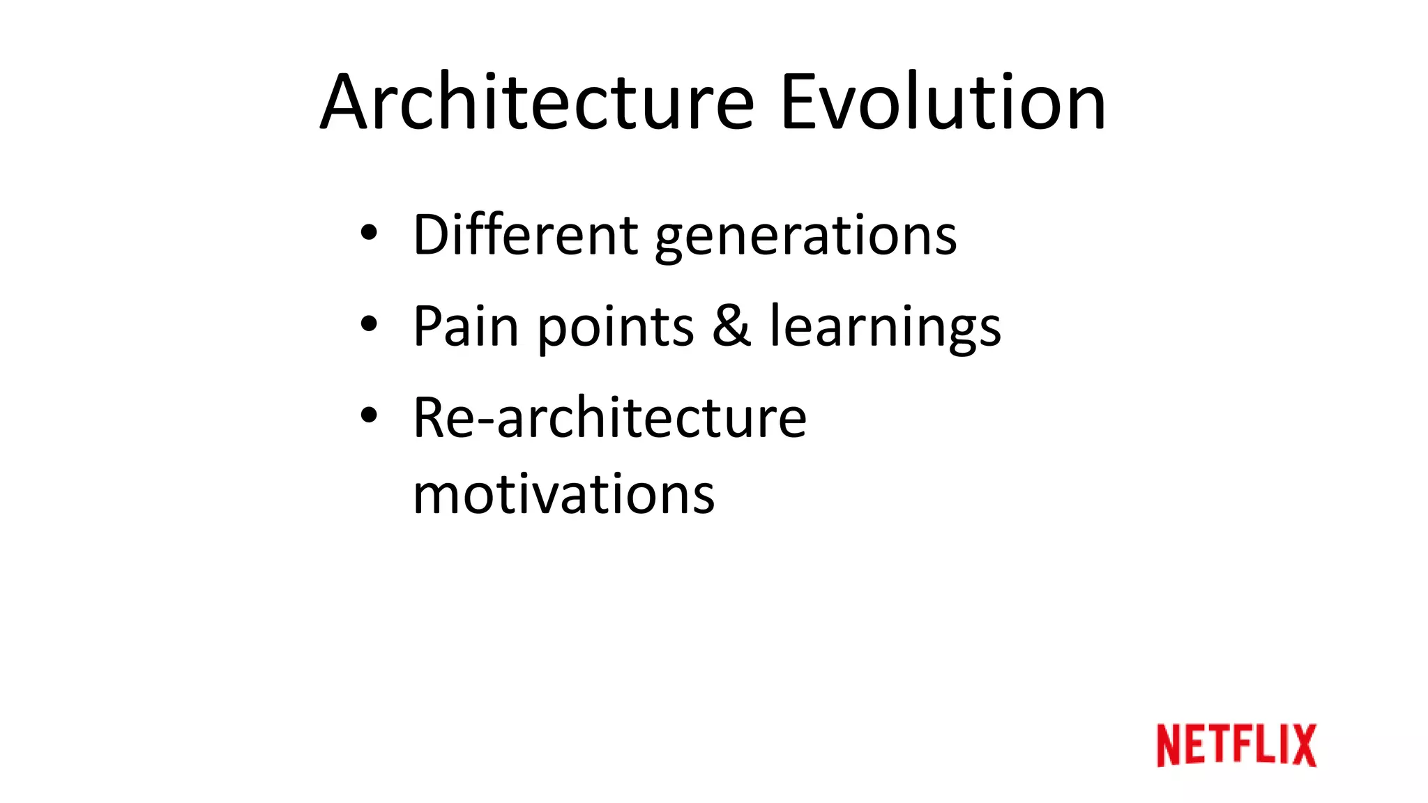 Active
Sessions
Last
Position
Viewing
History
Data
Feed
Generic Architecture
Start Stop
Collect
Process
Stream
State
Session
Summary
Event
Stream
Provide
 