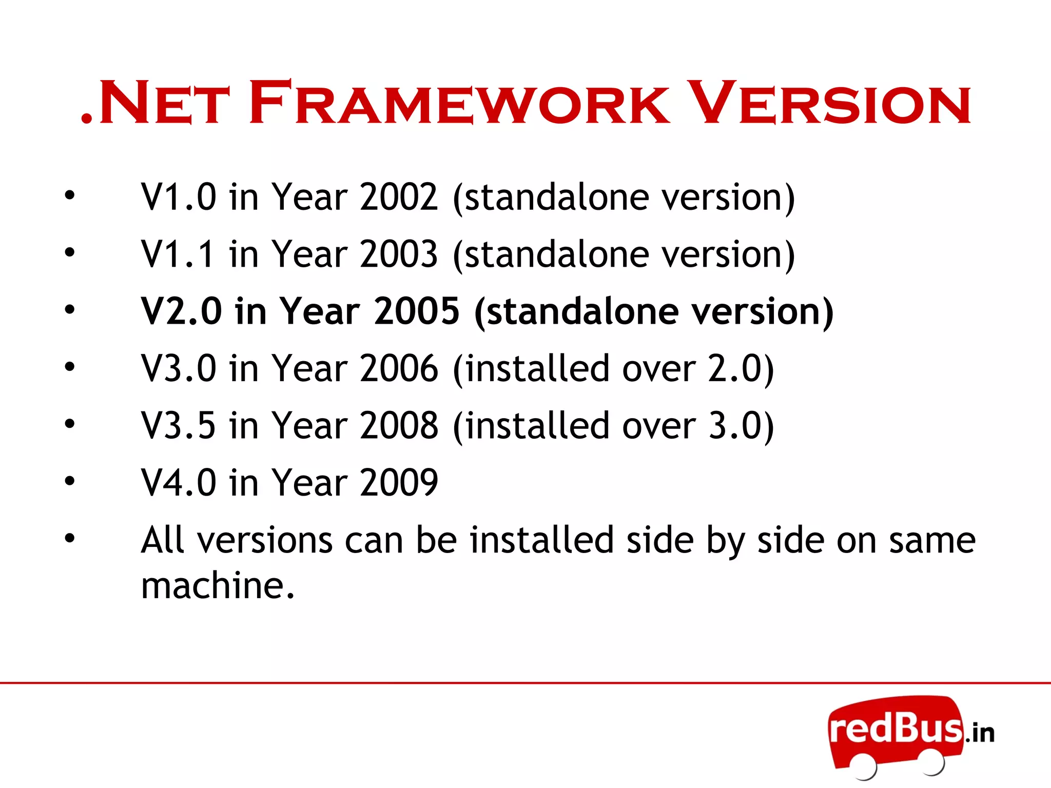 .Net framework | PPT | Programming Languages | Computing