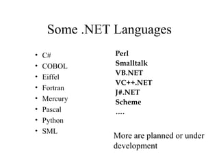 Introduction to ,NET Framework | PPT