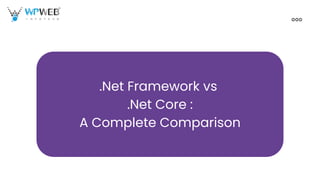.Net Framework vs
.Net Core :
A Complete Comparison
 