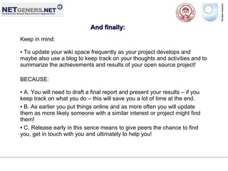 OPENSOURCELEARNINGPROJECTS @ Netgeners.NET