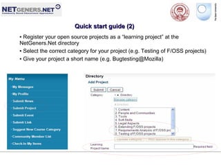 OPENSOURCELEARNINGPROJECTS @ Netgeners.NET