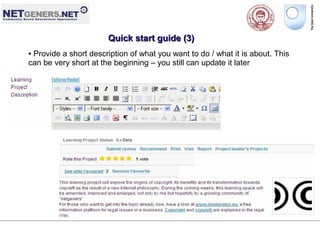 OPENSOURCELEARNINGPROJECTS @ Netgeners.NET