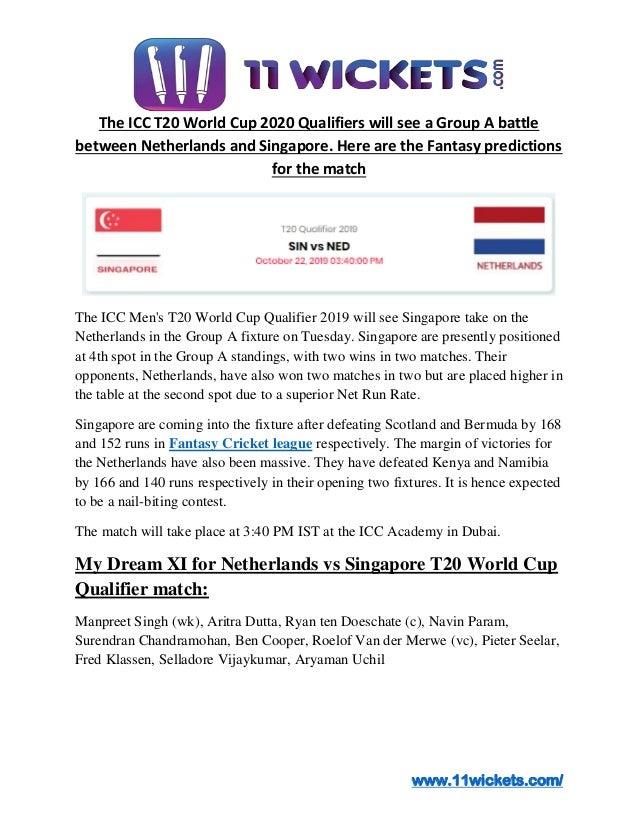 Netherlands And Singapore Prediction 11