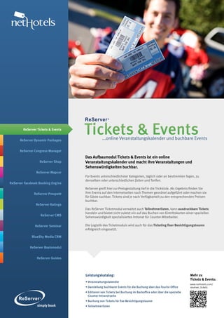 ReServer Tickets & Events


      ReServer Dynamic Packages
                                    Tickets & Events
         ...
