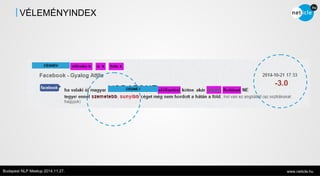 CÉGNÉV 
VÉLEMÉNYINDEX 
CÉGNÉV 
Budapest NLP Meetup 2014.11.27. www.neticle.hu 
 