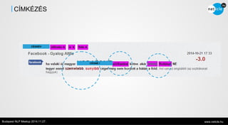 CÉGNÉV 
CÍMKÉZÉS 
CÉGNÉV 
Budapest NLP Meetup 2014.11.27. www.neticle.hu 
 