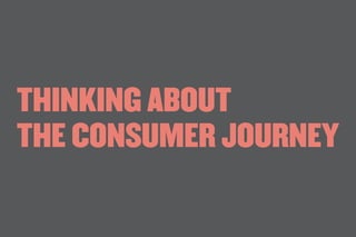 THINKING ABOUT
THE CONSUMER JOURNEY
 