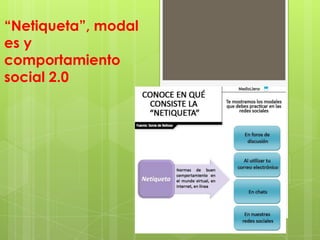 “Netiqueta”, modal
es y
comportamiento
social 2.0

 