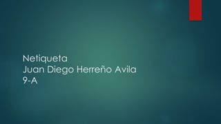 Netiqueta
Juan Diego Herreño Avila
9-A
 