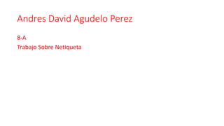 Andres David Agudelo Perez
8-A
Trabajo Sobre Netiqueta
 