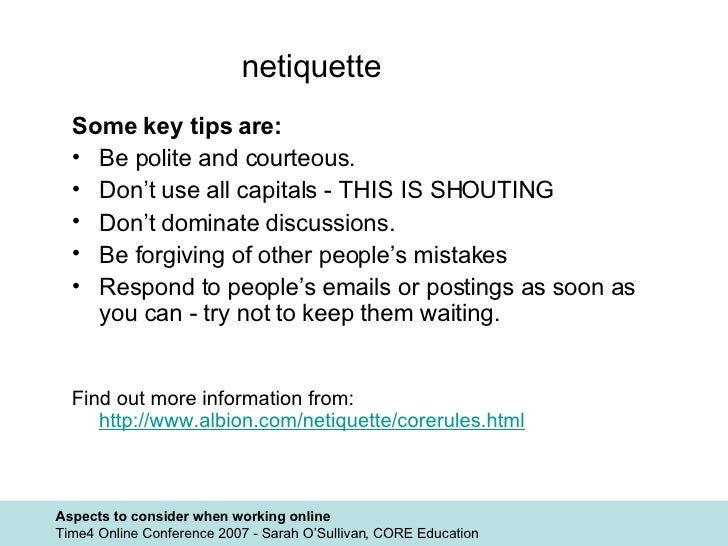 definition of netiquette
