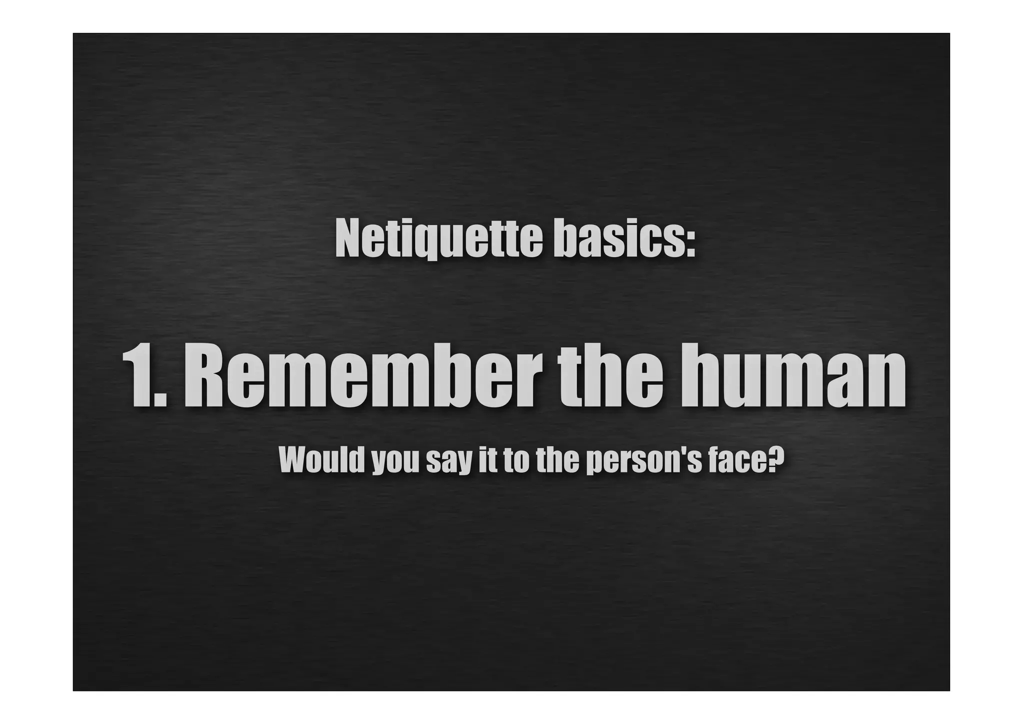 Netiquette short introduction PPT