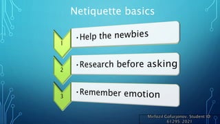 Introduction To Netiquette Netiquette | PPTX