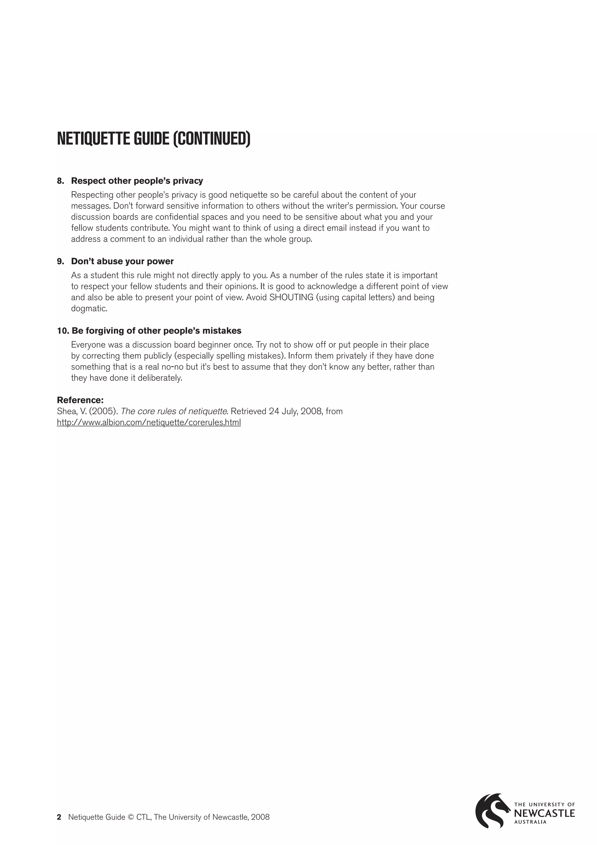 Netiquette rules | PDF