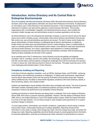 The Top 7 Active Directory Admin Challenges Overcome White Paper | PDF