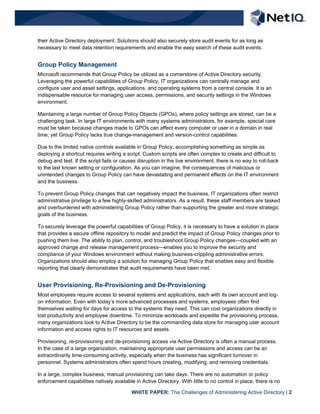 The Top 7 Active Directory Admin Challenges Overcome White Paper | PDF