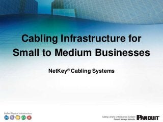 10/10/2013
Cabling Infrastructure for
Small to Medium Businesses
NetKey® Cabling Systems
 