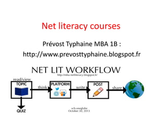 Net literacy courses
Prévost Typhaine MBA 1B :
http://www.prevosttyphaine.blogspot.fr

 
