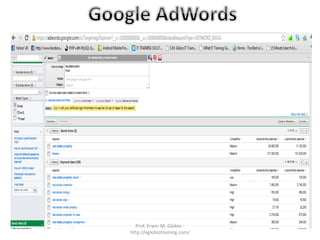 Prof. Erwin M. Globio -
http://eglobiotraining.com/
 