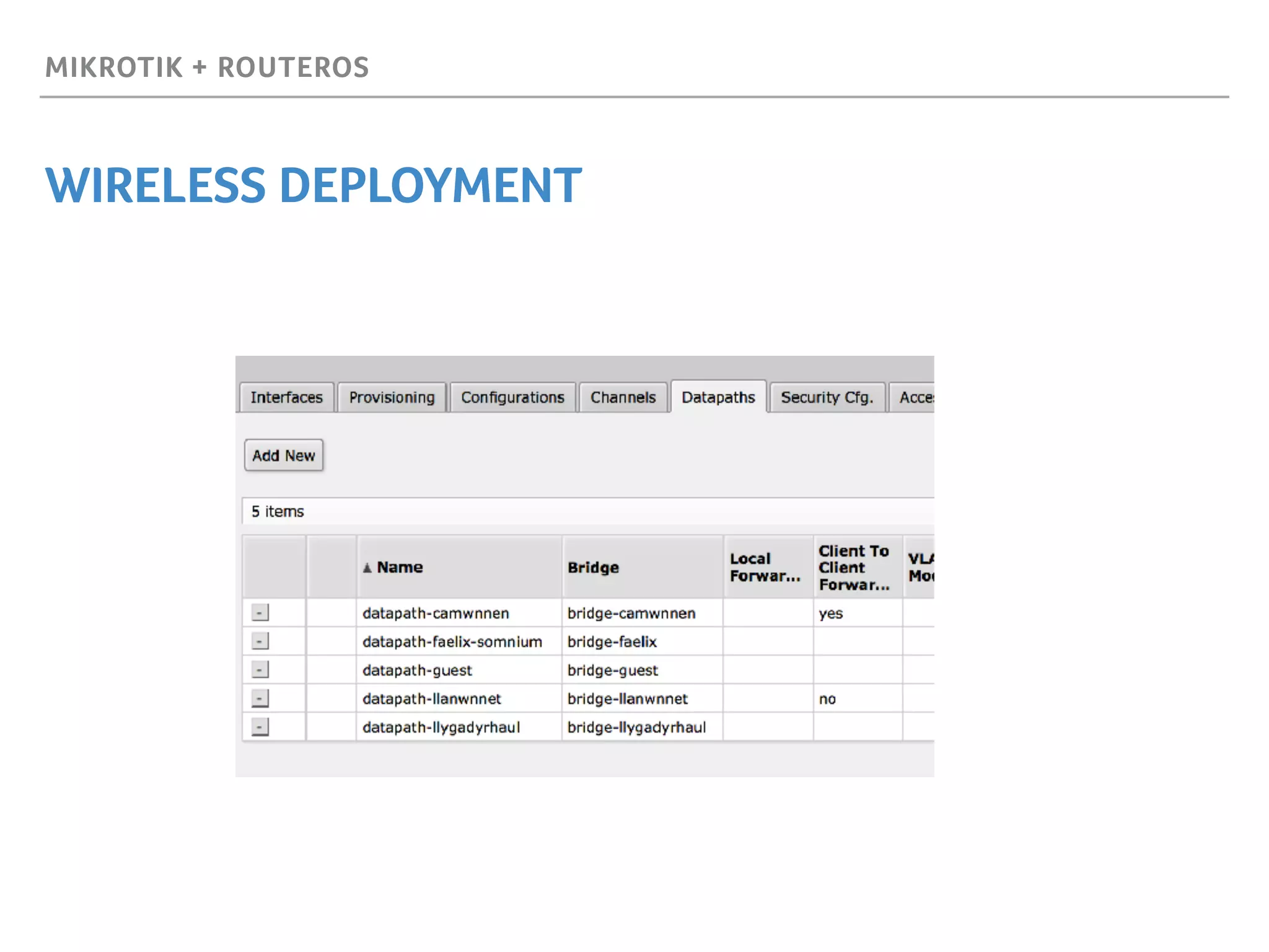MIKROTIK + ROUTEROS
WIRELESS DEPLOYMENT
 