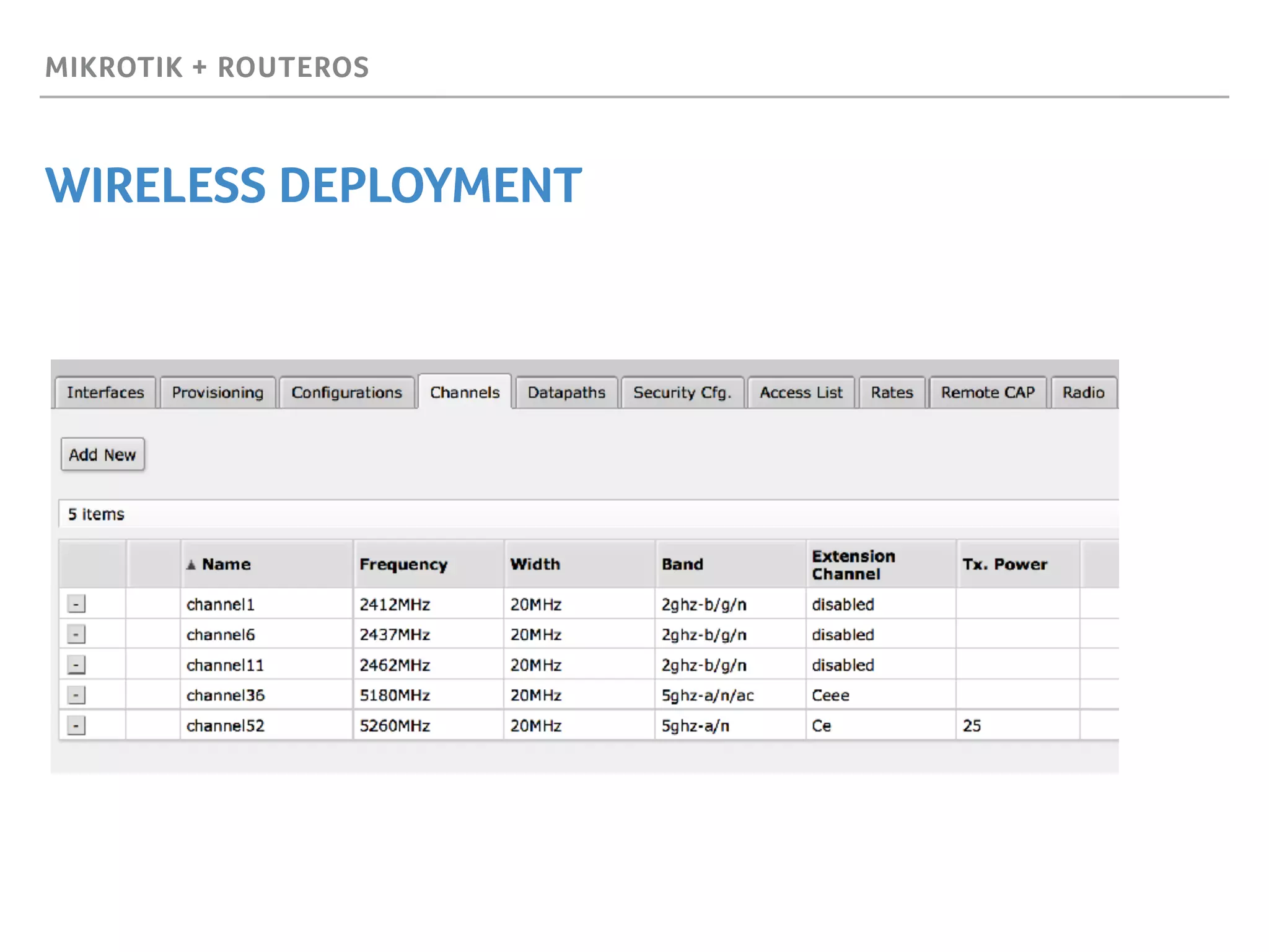 MIKROTIK + ROUTEROS
WIRELESS DEPLOYMENT
 