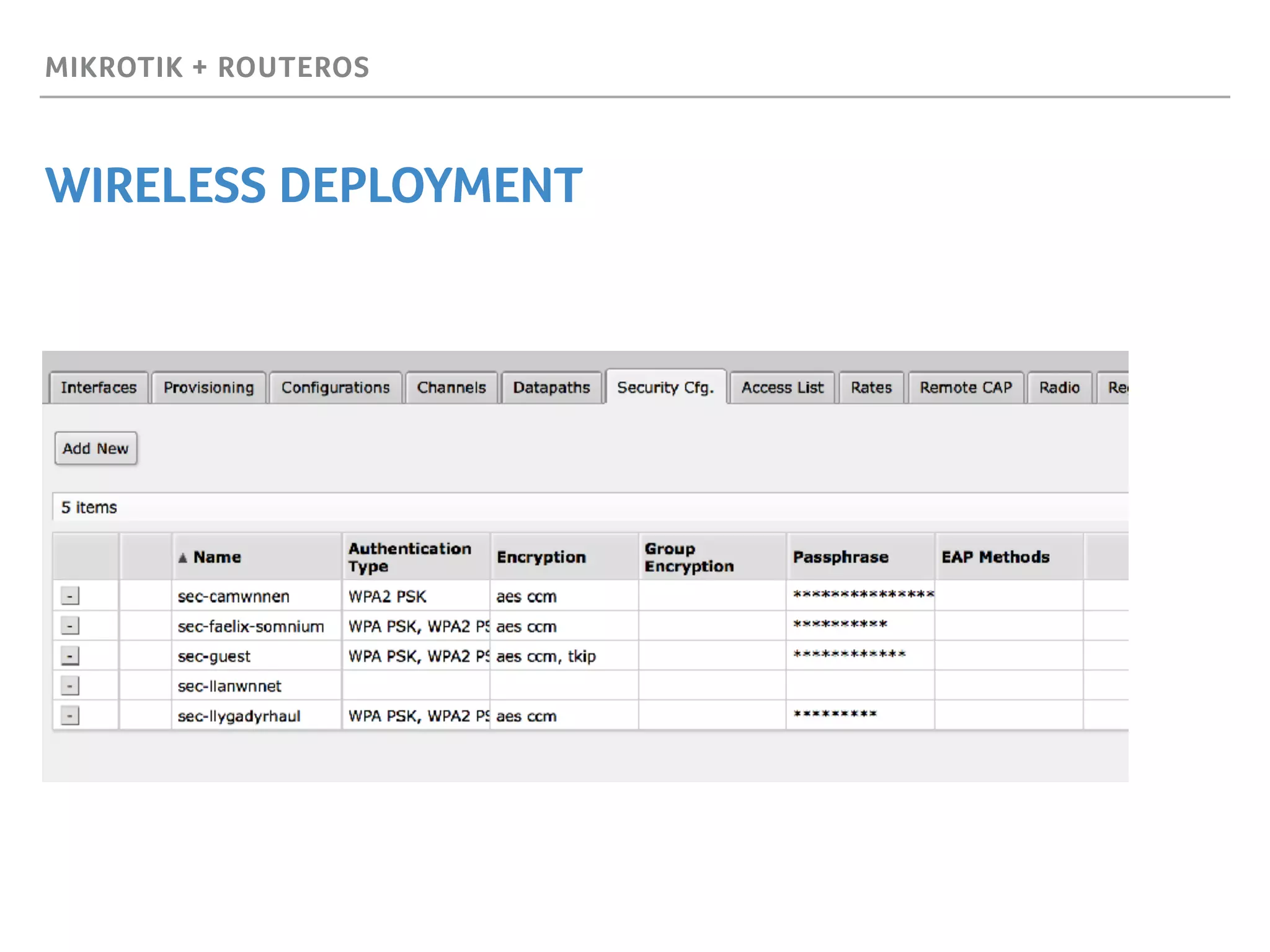 MIKROTIK + ROUTEROS
WIRELESS DEPLOYMENT
 