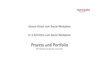 Unsere Vision vom Social Workplace

In 3 Schritten zum Social Workplace


  Prozess und Portfolio
      Wie bekomme ich das jetzt zum Laufen
 