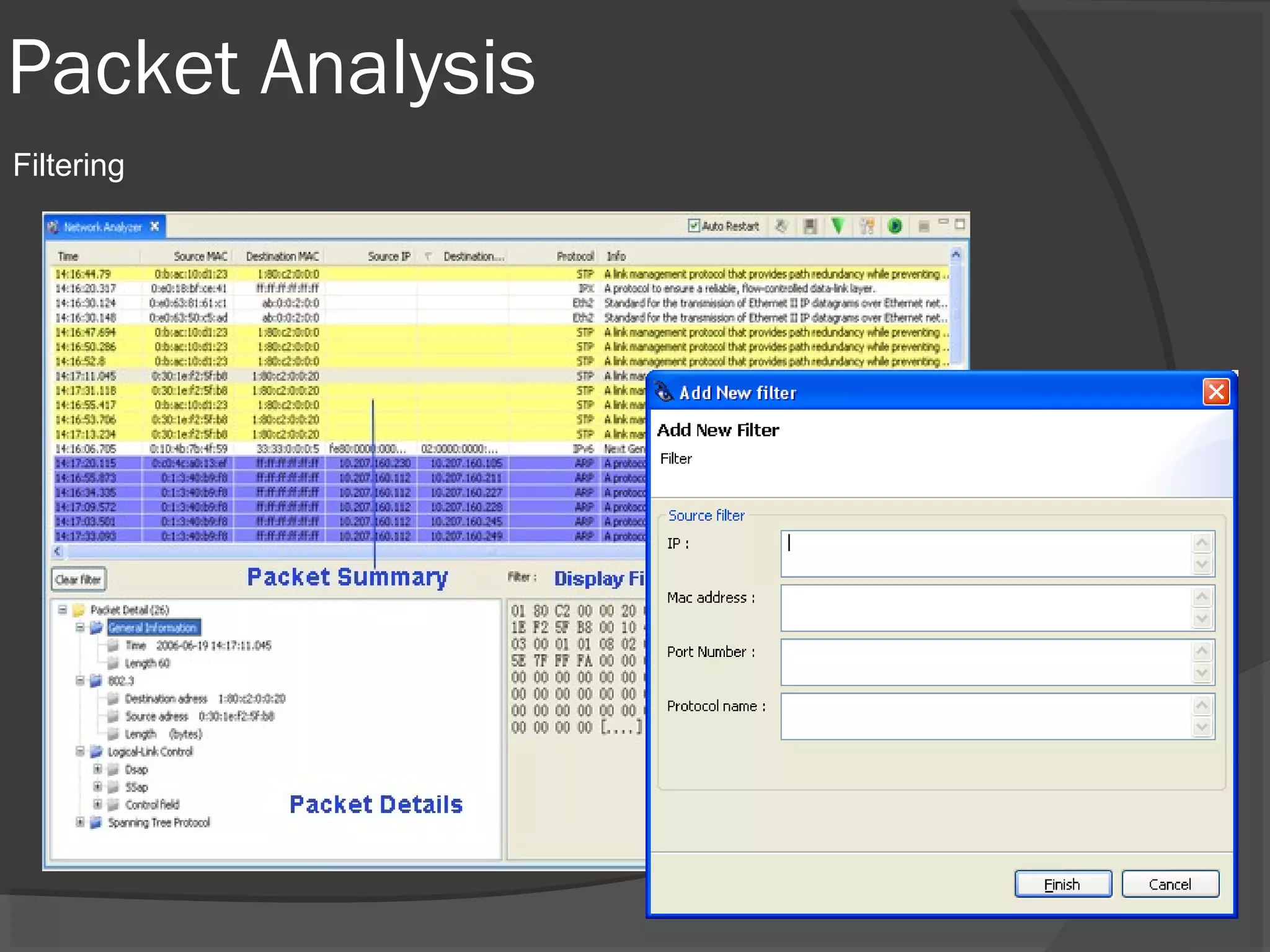 Packet Analysis 
Filtering 
 