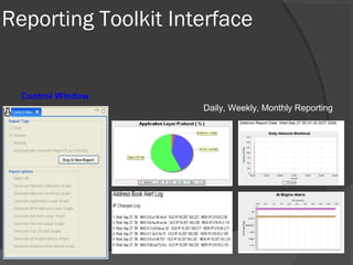 Reporting Toolkit Interface 
Daily, Weekly, Monthly Reporting 
Control Window 
 