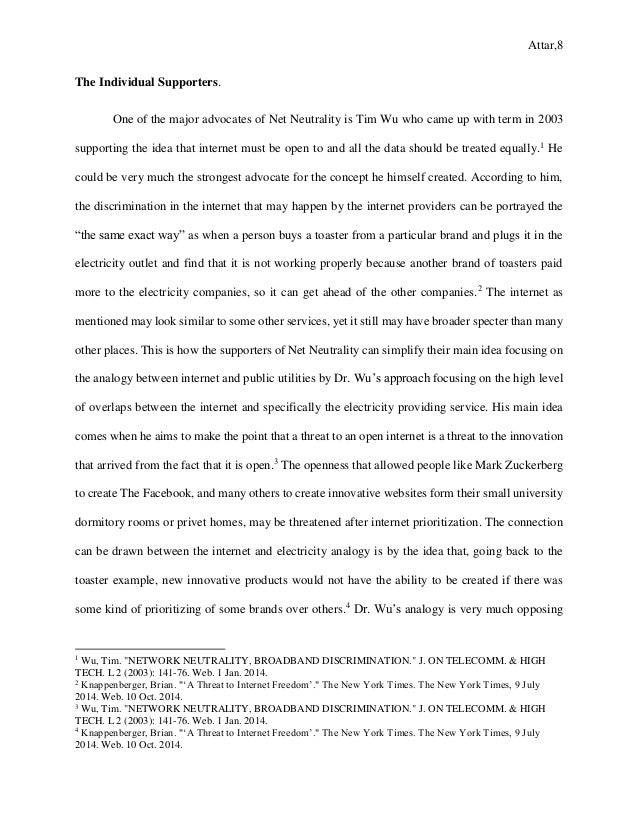 Essay net neutrality