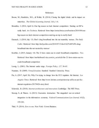 Net Neutrality in Education | DOCX | Internet | Computing
